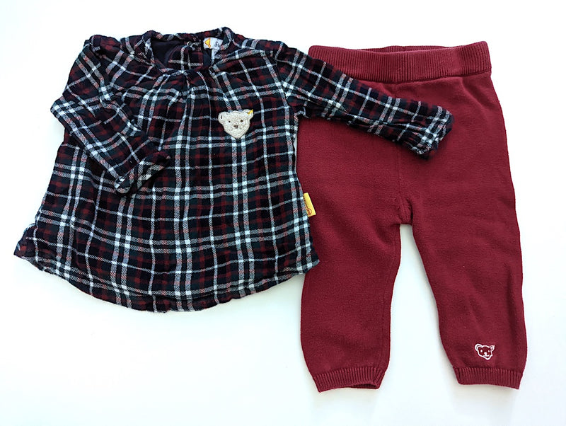 Schickes Outfit, Warme Bluse mit Stoffhose - Steiff, Mädchen Gr.68