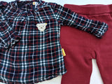 Schickes Outfit, Warme Bluse mit Stoffhose - Steiff, Mädchen Gr.68