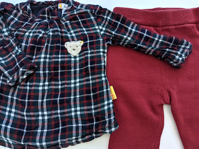 Schickes Outfit, Warme Bluse mit Stoffhose - Steiff, Mädchen Gr.68