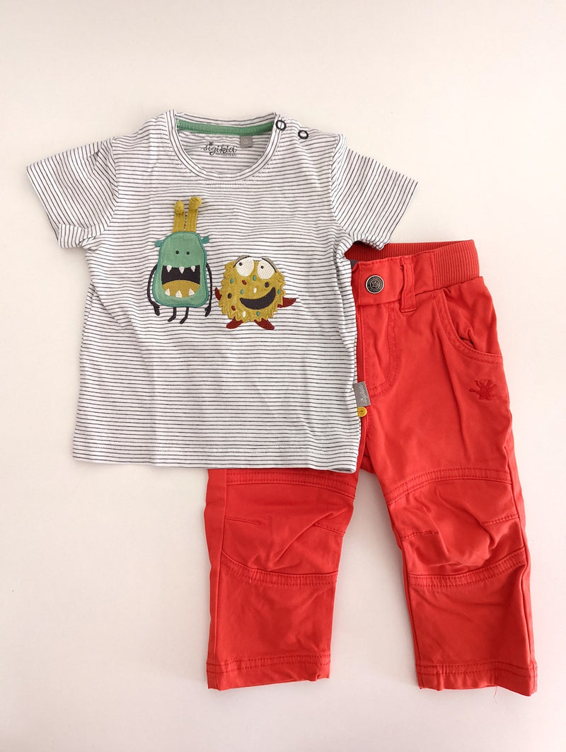 Kleine Monster: T-Shirt und Hose - Sigikid, Junge Gr.68/74