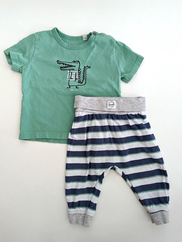 Oufit,Baby-Boy: T-Shirt mit bequemer Stoffhose -Sanetta, Junge Gr.62/68