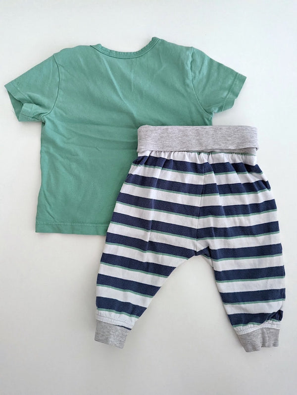 Oufit,Baby-Boy: T-Shirt mit bequemer Stoffhose -Sanetta, Junge Gr.62/68