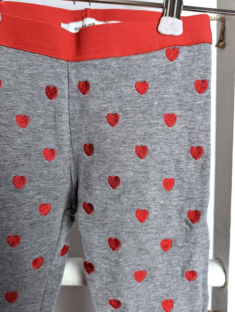 *Neuwertig* Leggings mit Herzchen, gefüttert - Name it , Gr.104