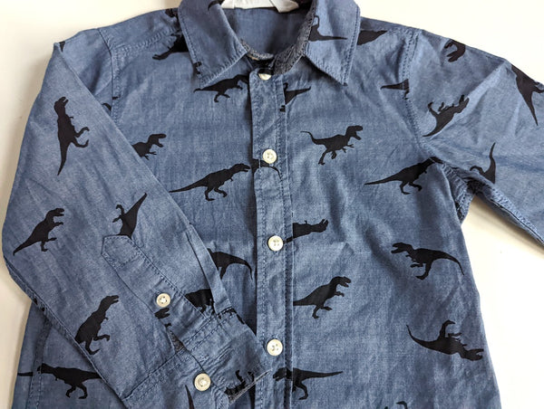 Schickes Freizeithemd mit Dinos - H&M, Junge Gr.92