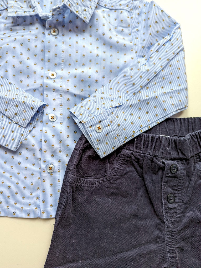 Schickes Outfit: Hemd mit dünner Cordhose - GYMP, Junge Gr.80/86