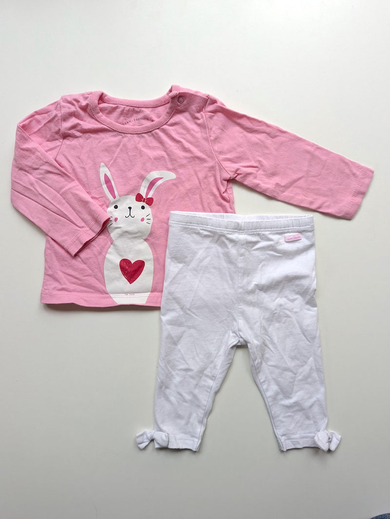 2er Set, Langarmshirt mit Hase & Stoffhose - Tom Tailor, Mädchen Gr.62/68
