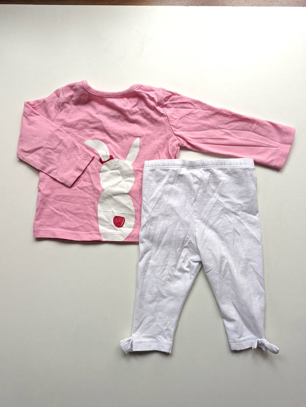 2er Set, Langarmshirt mit Hase & Stoffhose - Tom Tailor, Mädchen Gr.62/68