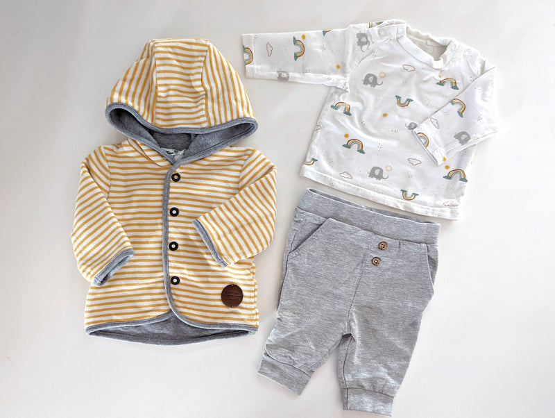 3tlg Outfit: Little One, Jäckchen mit Oberteil & Hose - Topomini, Unisex Gr.56