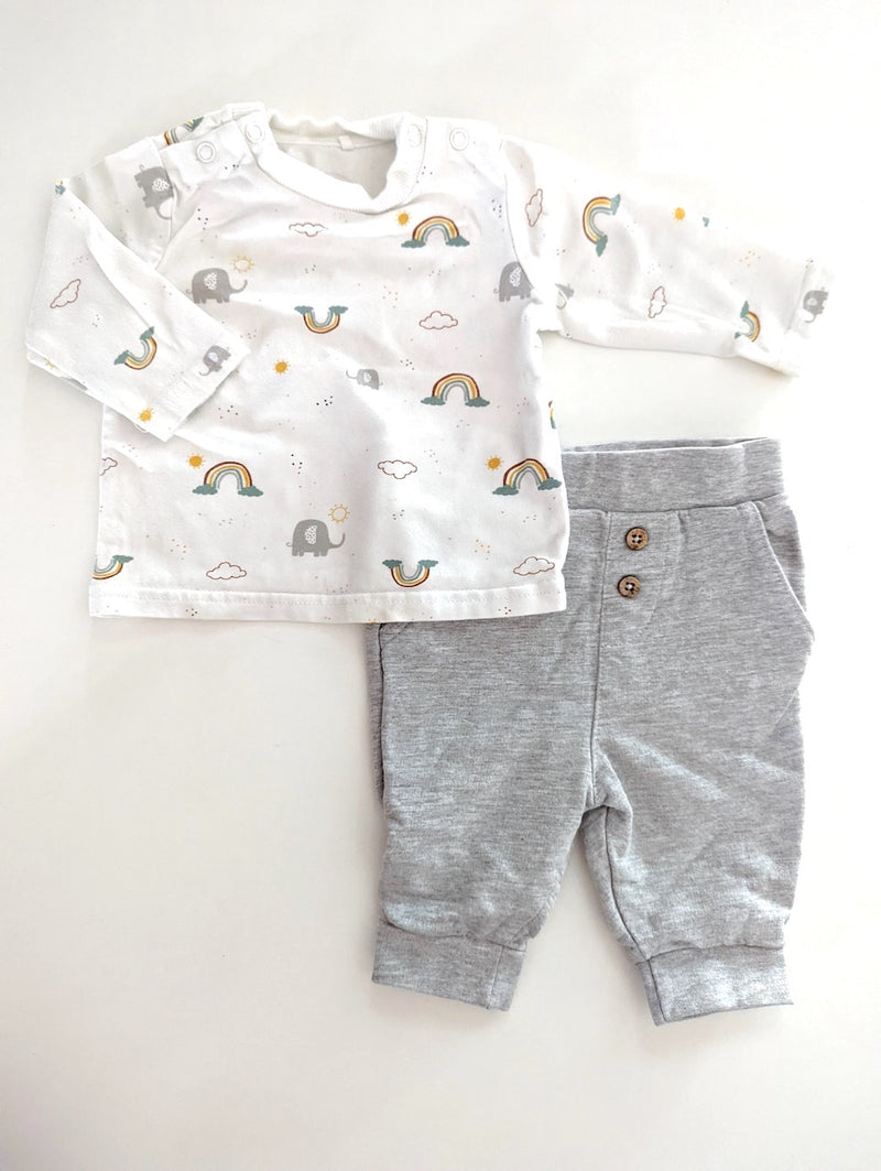 3tlg Outfit: Little One, Jäckchen mit Oberteil & Hose - Topomini, Unisex Gr.56
