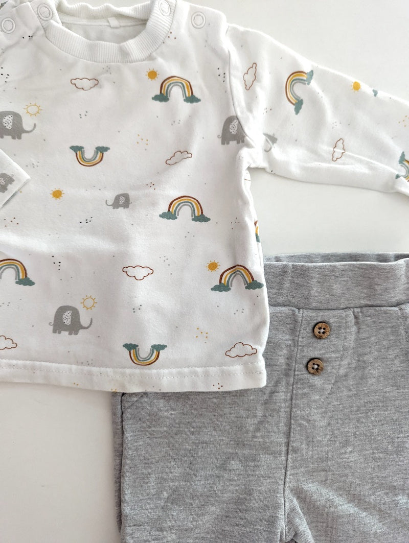 3tlg Outfit: Little One, Jäckchen mit Oberteil & Hose - Topomini, Unisex Gr.56