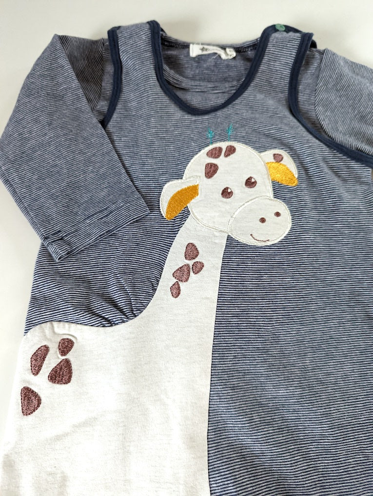 2er Set, Strampler mit Langarmshirt, Giraffe - Sterntaler, Unisex Gr.62