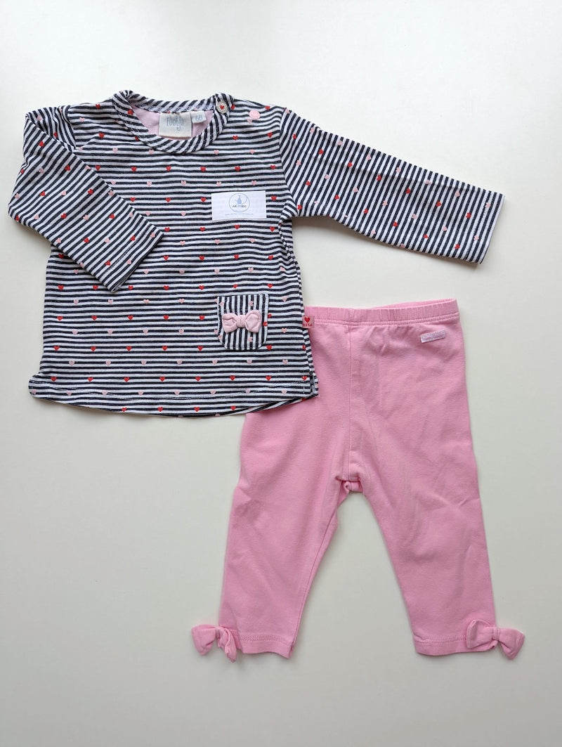 Herzchen: Langarmshirt und  Leggings - Feetje & Tom Tailor, Mädchen Gr.62/68