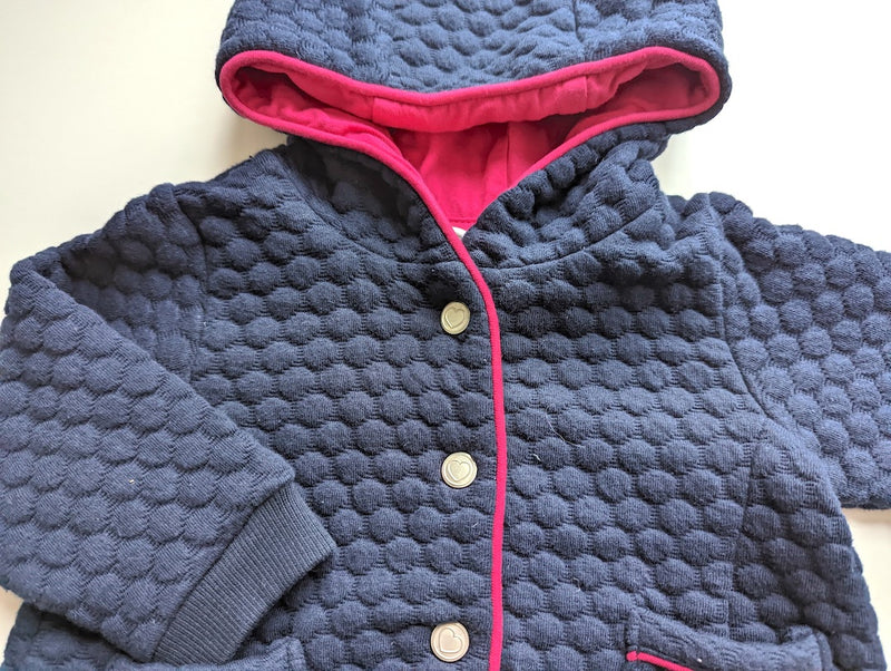 *Neuwertig* Hübsche Sweatjacke mit Leinenstoff - Kanz, Mädchen Gr.62