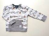 Warmes Sweatshirt, Tiere im Herbst - Sanetta, Junge Gr.80