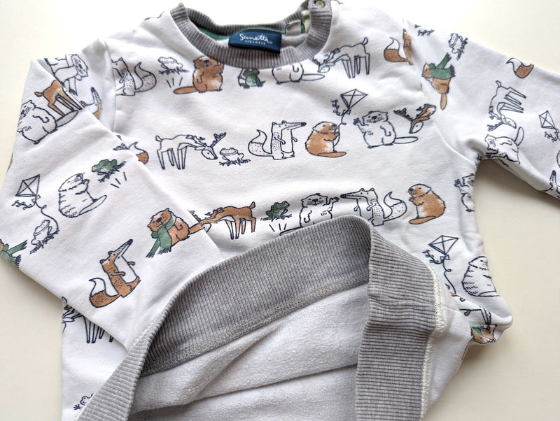 Warmes Sweatshirt, Tiere im Herbst - Sanetta, Junge Gr.80