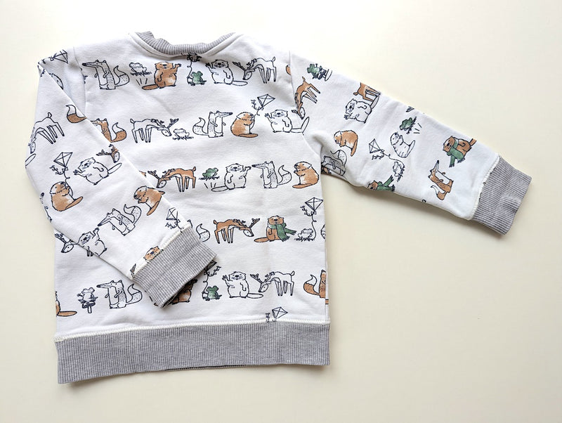 Warmes Sweatshirt, Tiere im Herbst - Sanetta, Junge Gr.80