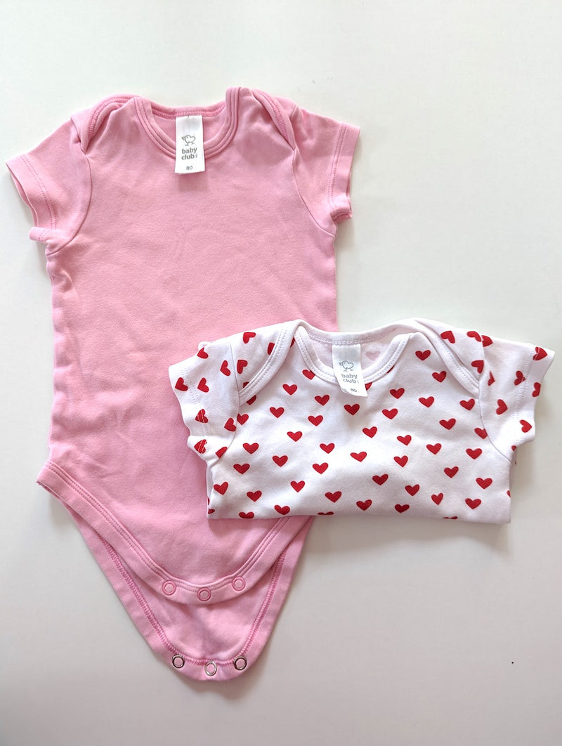 2er Set, Kurzarmbody - Baby  Club, Mädchen Gr.80
