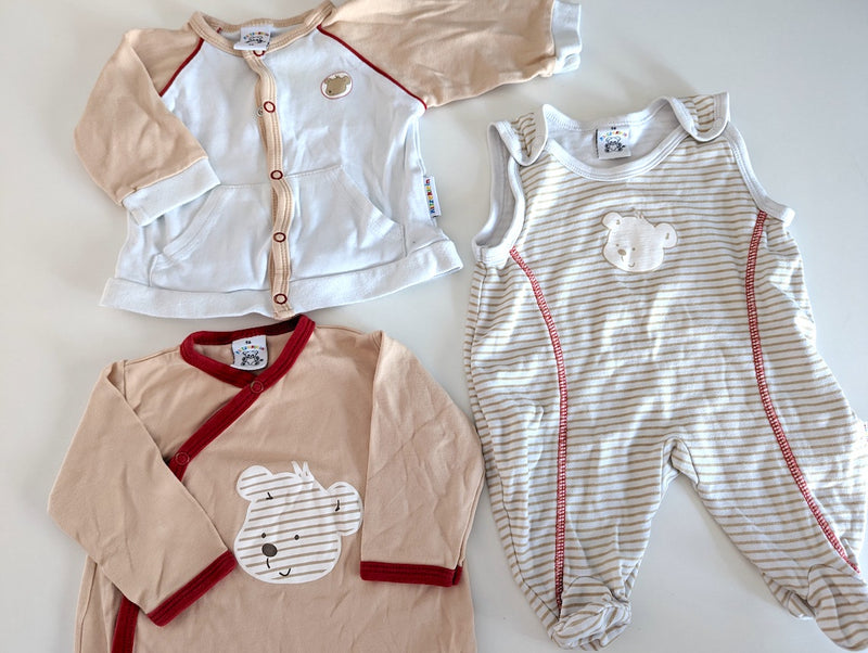 3er Set, Dünne Weste und zwei Strampler - Klitzeklein, Unisex Gr.56