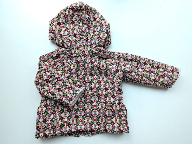 Schickes Stoffjacke mit Kapuze - Handmade, Mädchen Gr.62/68