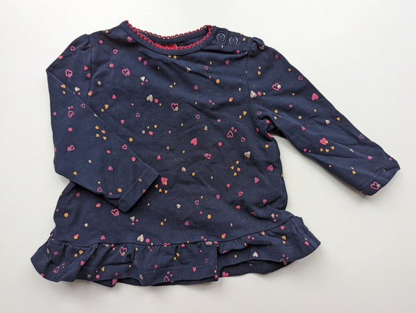 Langarmshirt mit kleinen glitzer Herzchen - S.Oliver, Mädchen Gr.62