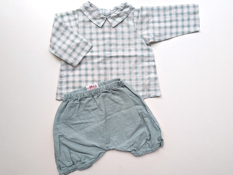 Outfit, Bluse/Hemdchen mit kurzer Pumphose - Numae Paris, Unisex Gr.62/68