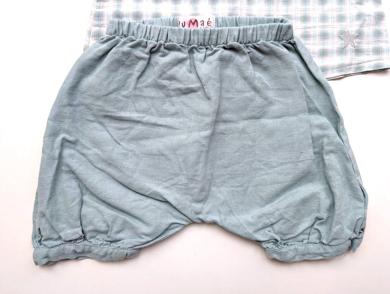 Outfit, Bluse/Hemdchen mit kurzer Pumphose - Numae Paris, Unisex Gr.62/68