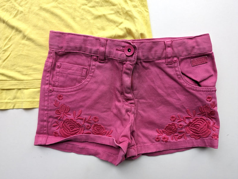 2er Set Schmetterling: Top mit Shorts - H&M & Boboli , Mädchen Gr.116/122
