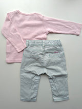 2er Set, Langarmshirt mit Hose - United Colors of Benetton & Babyface, Mädchen Gr.68