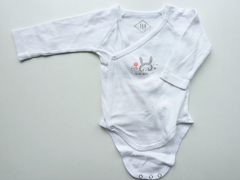 *Fundgrube* Wickelbody langarm, Made with Love - Tex, Mädchen Gr.50/56