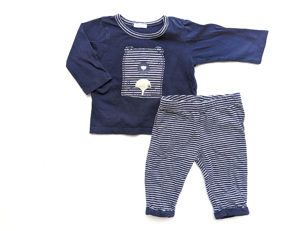 2er Set, Langarmshirt mit Stoffhose, Bärchen - United Colors of Benetton, Unisex Gr.62