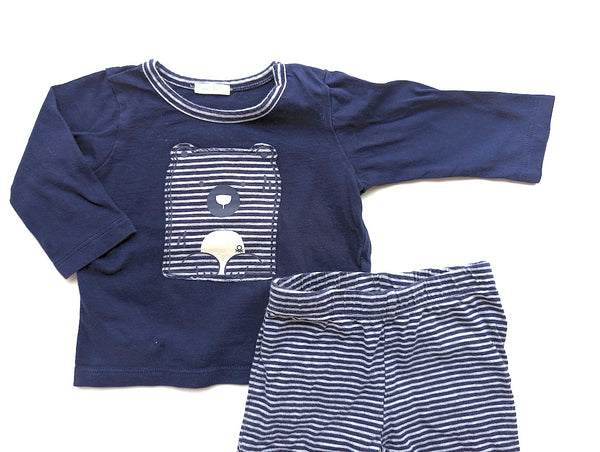 2er Set, Langarmshirt mit Stoffhose, Bärchen - United Colors of Benetton, Unisex Gr.62