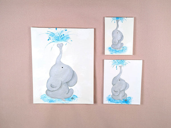 Tobendes Elefantenkind - Mittel 25x30x1,5cm